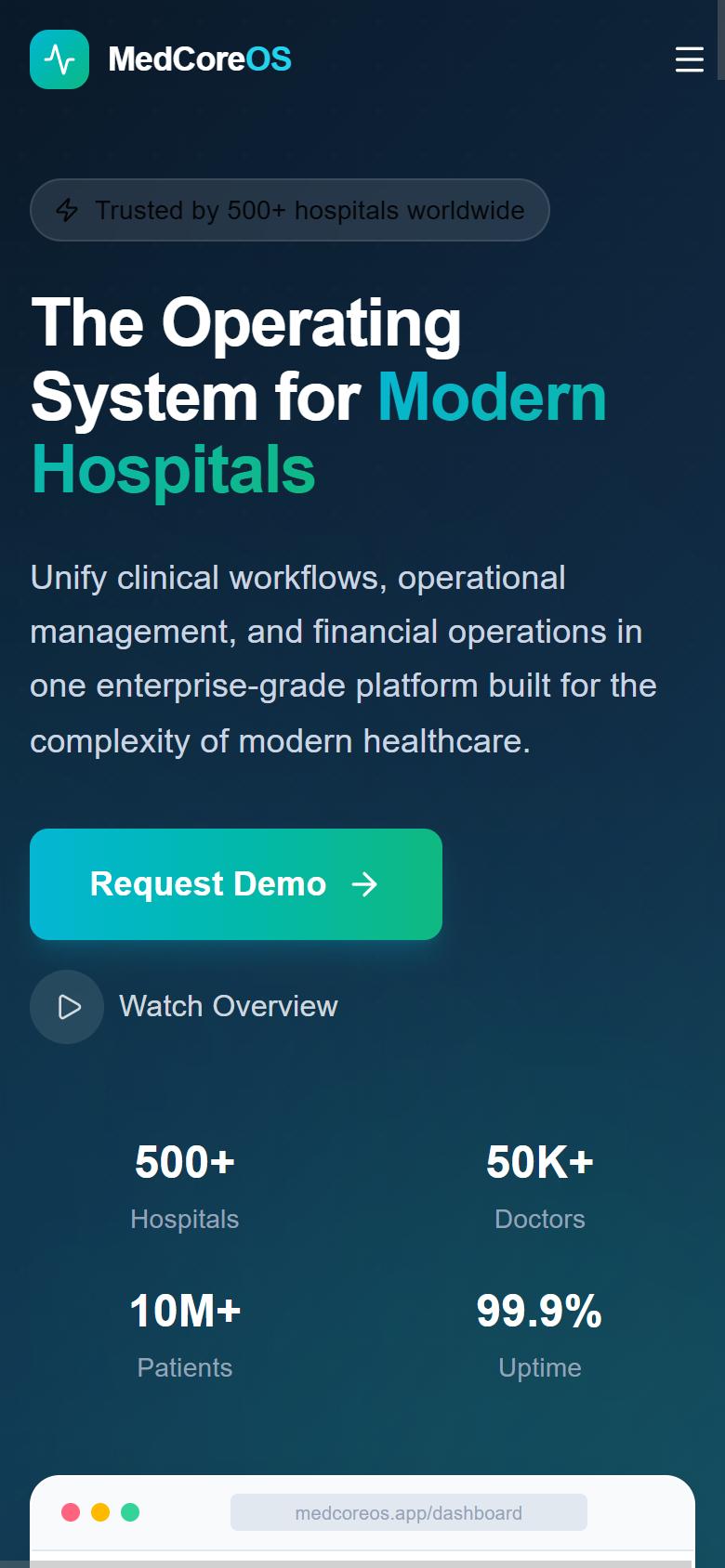 MedCoreOS on mobile